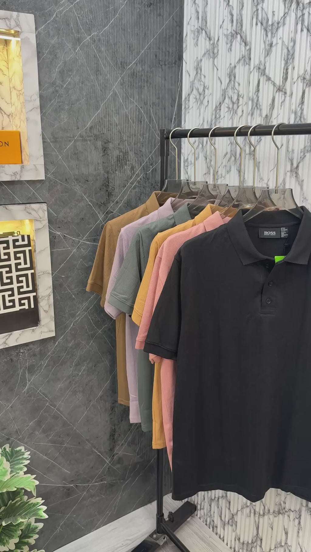 Hugo Boss Imported Soft Knitted Fabric Front Embroidery Logo Polo Neck Tshirt