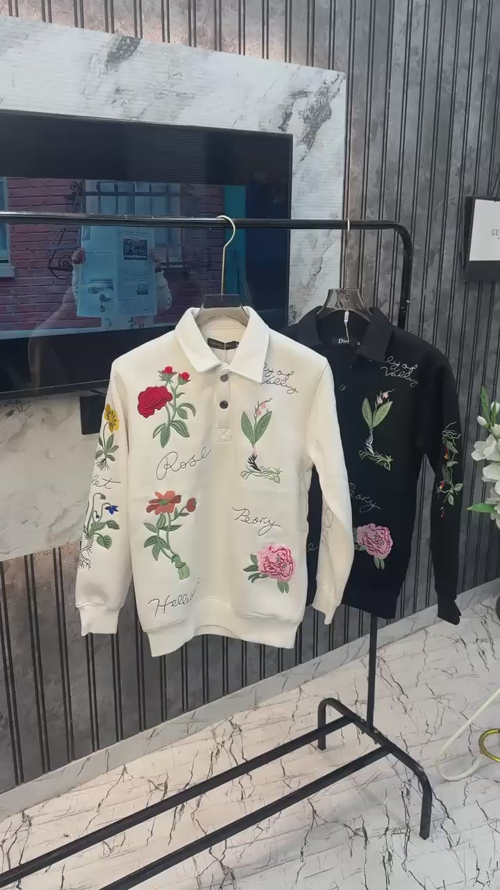 Christian Dior Imported All Over Embroidery Sweatshirt Latest Store Article