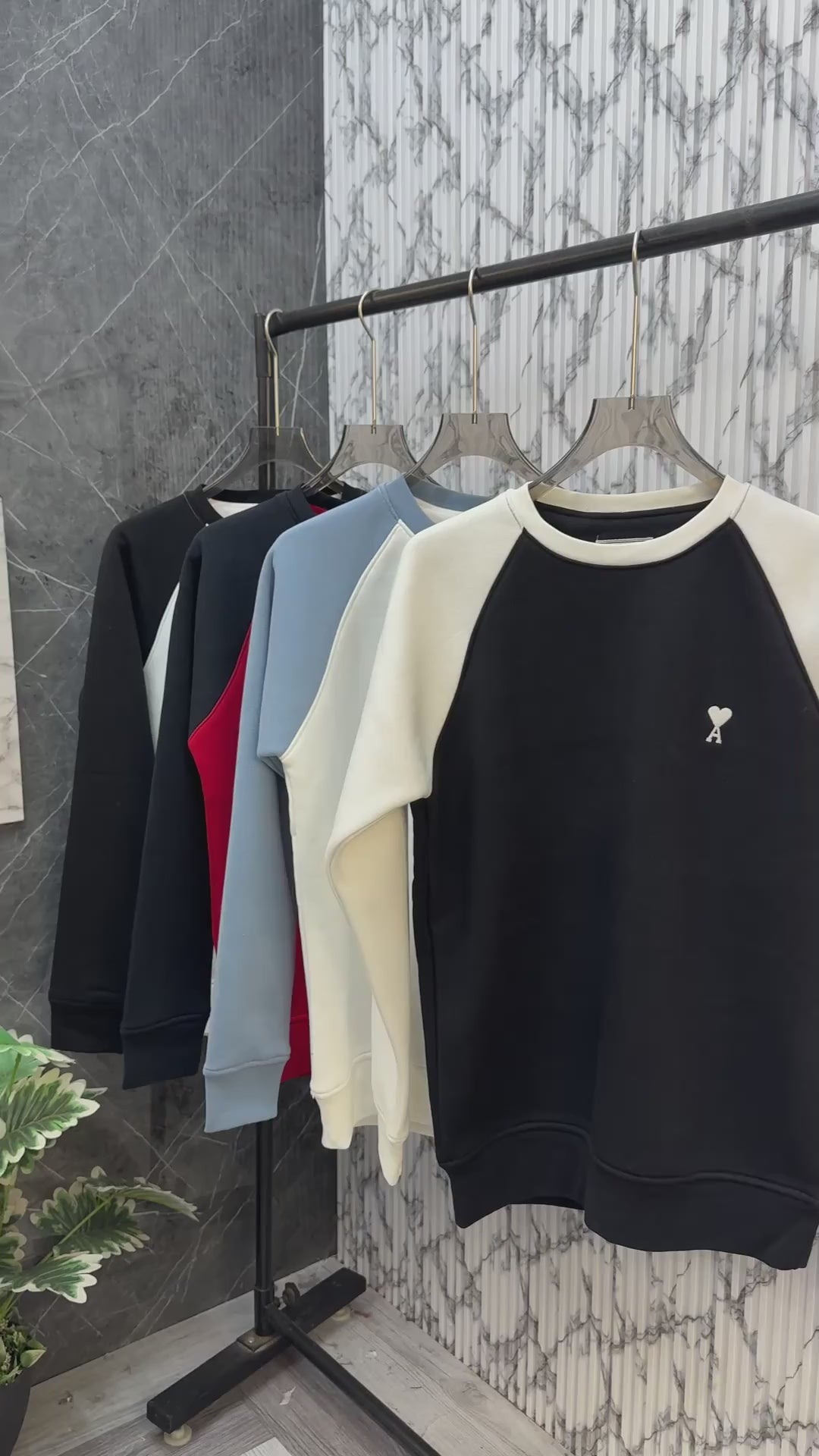 Ami Paris Imported Fleece Fabric Sweatshirt