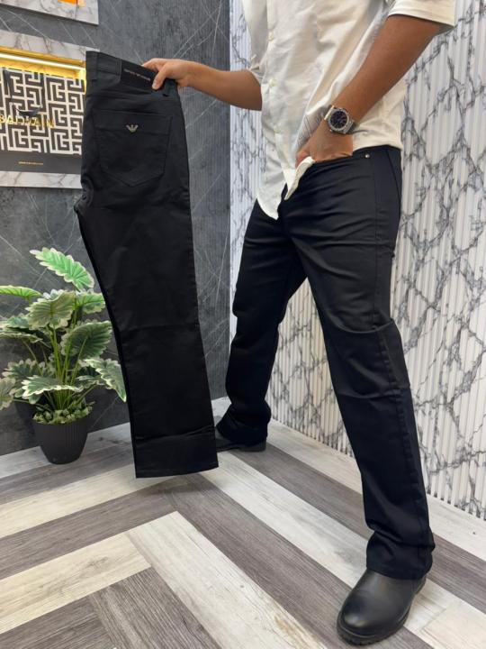 Emporio Armani Imported Front & Back Metal Logo Boot Cut Jeans