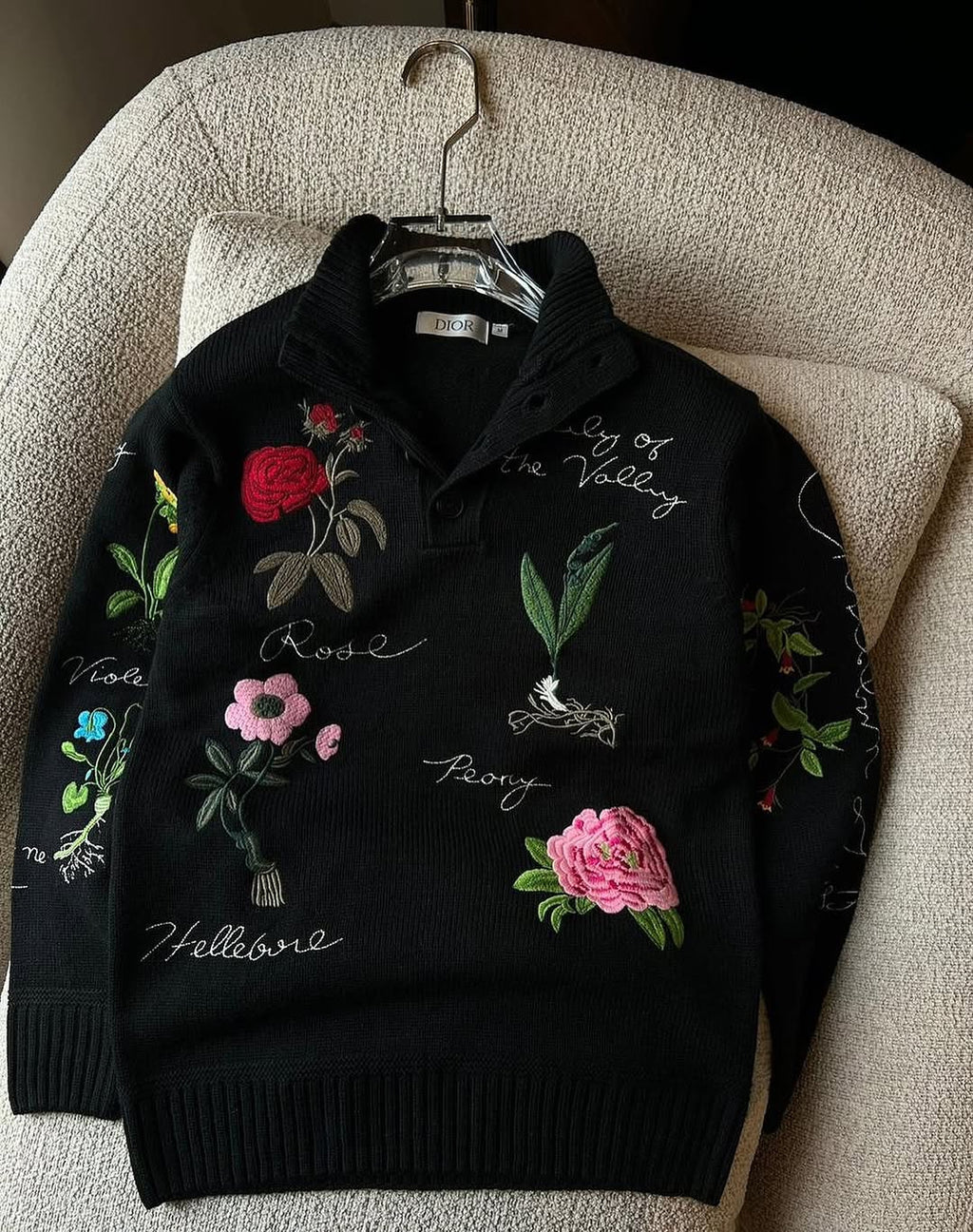 Christian Dior Imported All Over Embroidery Sweatshirt Latest Store Article
