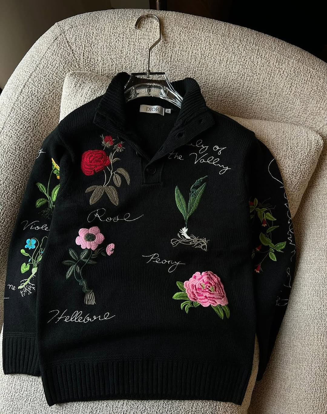 Christian Dior Imported All Over Embroidery Sweatshirt Latest Store Article