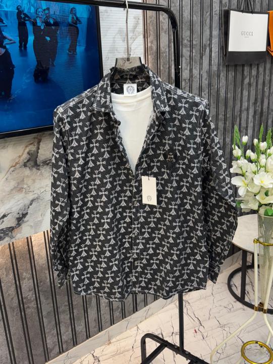 Chrome Hearts Imported All Over Denim Fabric Full Sleeves Shirt