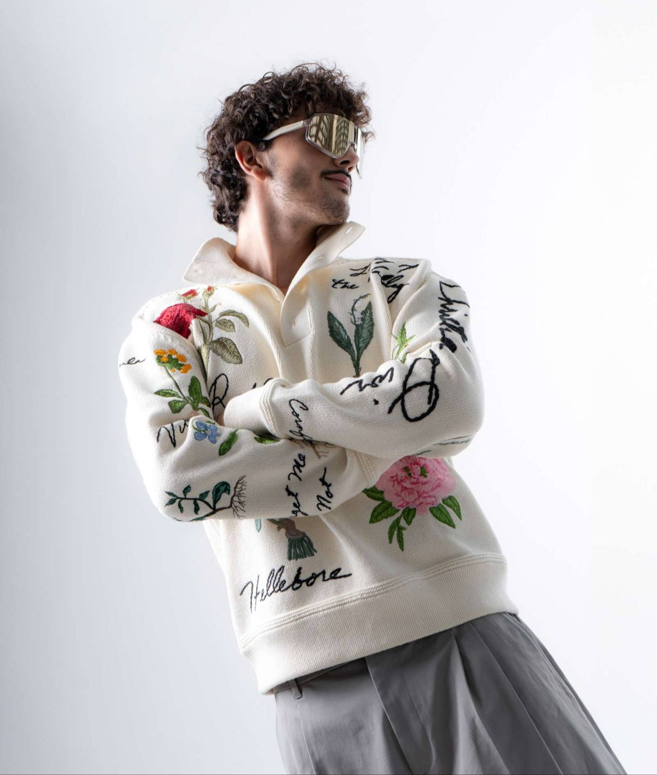Christian Dior Imported All Over Embroidery Sweatshirt Latest Store Article