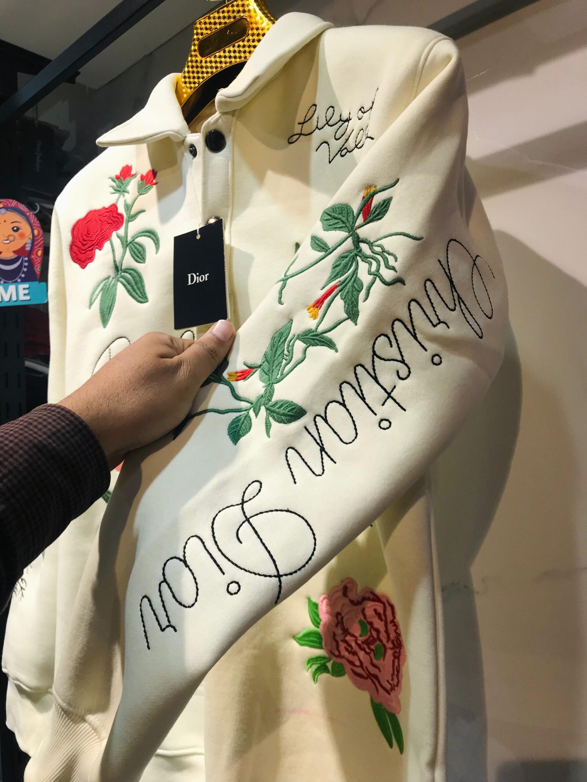 Christian Dior Imported All Over Embroidery Sweatshirt Latest Store Article